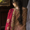 Bridal Traditionally Embroidered Shirt with a Trailing Gharara and Dupatta - Image 5