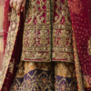 Bridal Traditionally Embroidered Shirt with a Trailing Gharara and Dupatta - Image 6