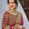 Bridal Traditionally Embroidered Shirt with a Trailing Gharara and Dupatta - Image 2