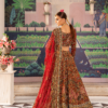 Meticulously Crafted Tangerine Red Bridal Lehenga Choli Ensemble - Image 2