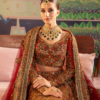 Meticulously Crafted Tangerine Red Bridal Lehenga Choli Ensemble - Image 5