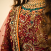 Bridal Embroidered Maroon Lehnga Choli with a Net Dupatta - Image 10