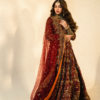 Bridal Embroidered Maroon Lehnga Choli with a Net Dupatta - Image 4