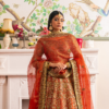 Lehenga Choli Ensemble with a Zari Net Dupatta - Image 3