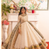Pearl White Pishwas Paired with Organza Dupatta & Chooridar - Image 4