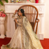 Pearl White Pishwas Paired with Organza Dupatta & Chooridar - Image 9