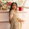 Pearl White Pishwas Paired with Organza Dupatta & Chooridar - Image 10