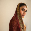 Bridal Organza Lehenga Choli Paired with Maroon Dupatta - Image 5
