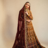 Bridal Organza Lehenga Choli Paired with Maroon Dupatta - Image 2