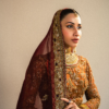 Bridal Organza Lehenga Choli Paired with Maroon Dupatta - Image 7