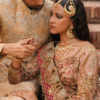 Pink Ombre Front-Slit Anarkali Bridal Attire - Image 8