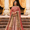 Pink Ombre Front-Slit Anarkali Bridal Attire - Image 7